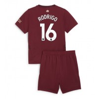 Camiseta Manchester City Rodri Hernandez #16 Tercera Equipación para niños 2024-25 manga corta (+ pantalones cortos)